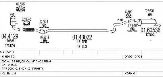 MTS C070101001026 Exhaust System